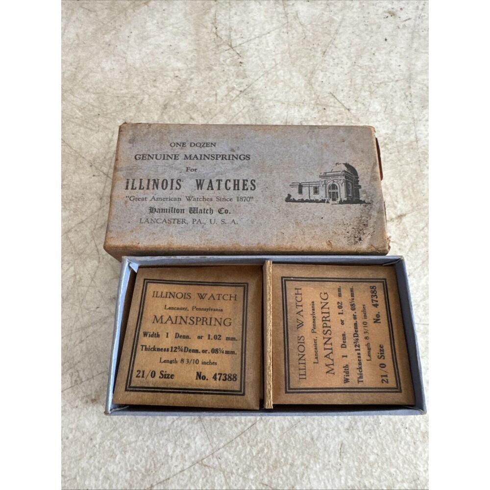 VTG Illinois Watch Genuine Mainsprings Lot Of 12